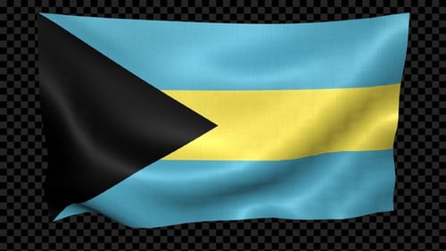 The Bahamas Flag Waving Loop with Alpha Channel