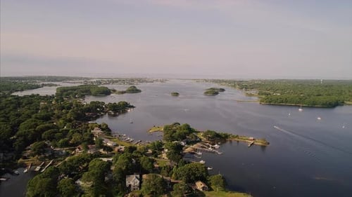 Aerial View of Scenic Coastline with Blue Waters