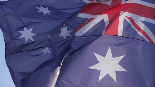 Australian Flag Waving in the Breeze