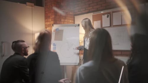 Business Presentation at Modern Office Meeting