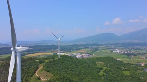 Aerial View Of A Eolic Power Plant