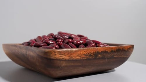 Kidney Beans in Rustic Wooden Bowl