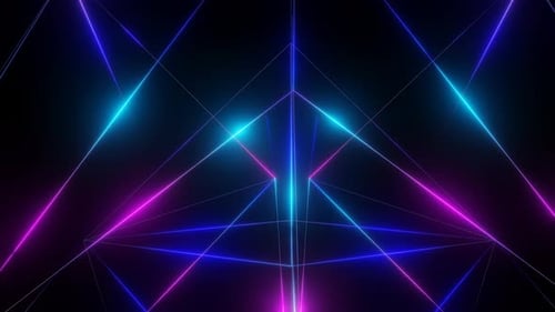 Neonlinien, abstrakter geometrischer Hintergrund, nahtlose Schleife