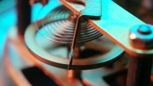 Spinning Gear Mechanism in Close-Up Detail