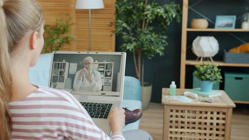 Woman Telehealth Appointment with Doctor from Home