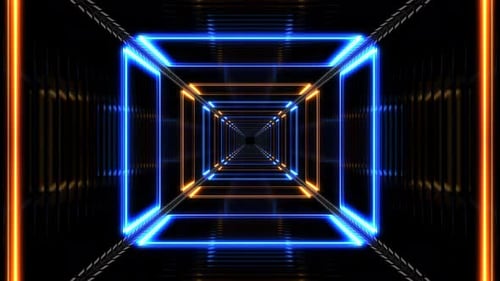 VJ Neon Light Tunnel 4K
