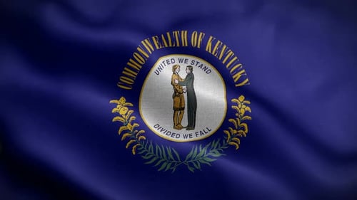 Realistic Waving Flag of the Commonwealth of Kentucky