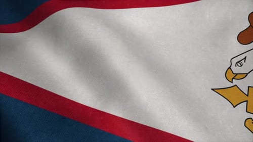 American Samoa Waving Flag Realistic Loop Animation