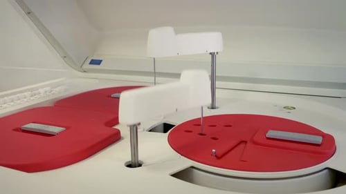 Automated Chemistry Analyzer Performing Tests in Laboratory