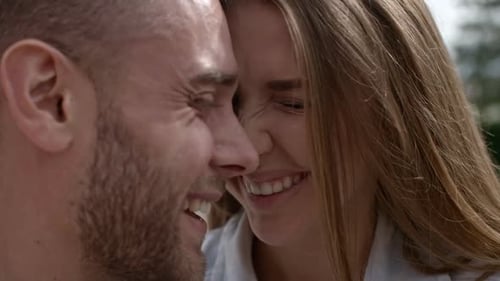 Happy Couple Smiling Together Close Up