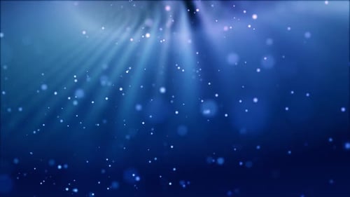 Abstract Blue Light Rays with Shimmering Particles