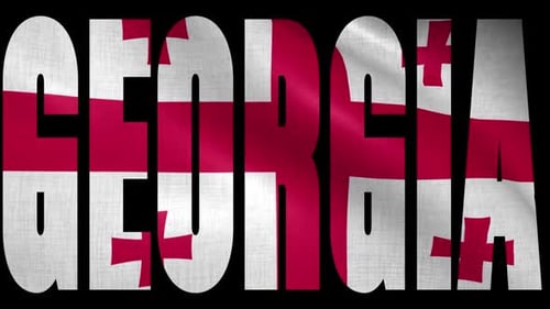 Animated Waving Georgia Flag Text Title