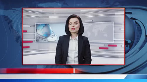 Woman Speaking in News Studio