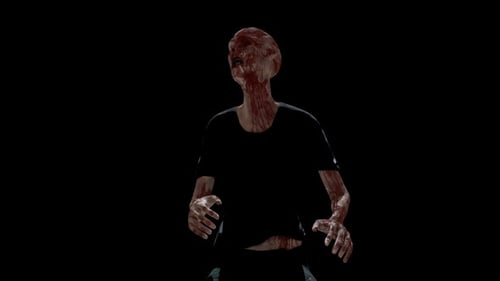 Horror 3D Bloody Creature Animated on Black Background