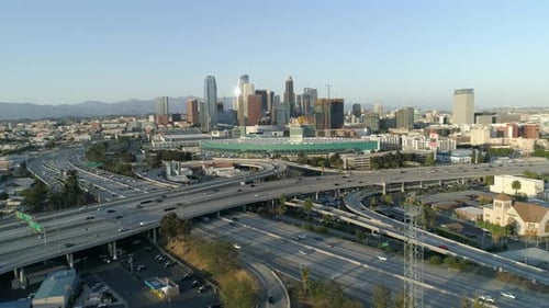 Aerial view of the highway in LA