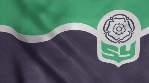 Waving Flag Animation with Emblem and Rose Design