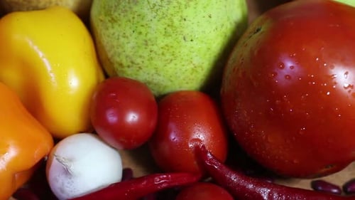 Fresh Vegetables and Fruits Close Up