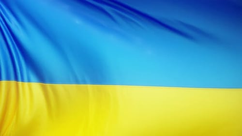 Waving Ukraine Flag Seamless Loop