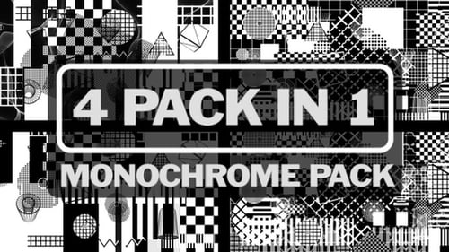 Abstract Geometric Monochrome Animated Backgrounds Pack