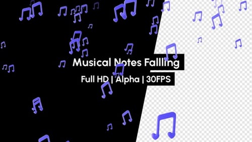 Minimalist Falling Musical Notes Animation
