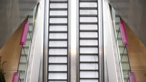 Escalator Ascending in an Urban Interior