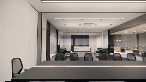 Interior Empty Modern Loft Office open space modern office footage.