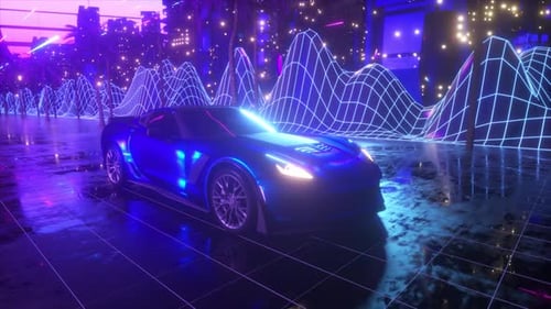 80s Retro Background 3d Animation