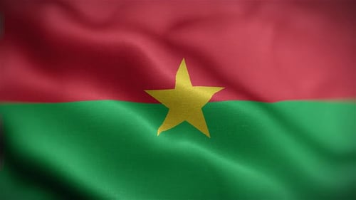 Burkina Faso Flag Waving Seamless Loop Animation