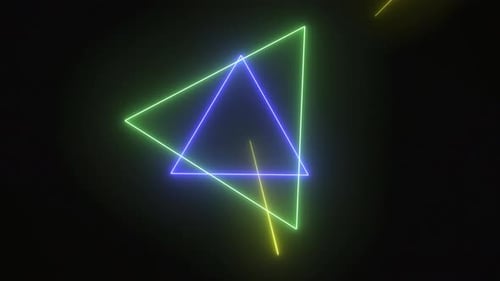 Abstract Looping Geometric Neon Triangles Animation