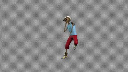 3D Animated Skeleton Performing Hip Hop Dance with Cowboy Hat