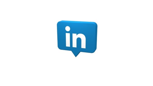 Rotating 3D LinkedIn Logo Social Media Icon Reveal