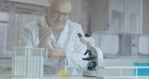 Microbiology Laboratory: Scientist Works with Various Bacteria. Concept of Pharmaceutical Research