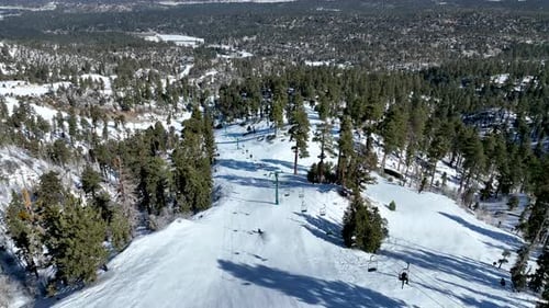 People Enjoying Skiing and Snowboarding in Mountain Ski Resort
