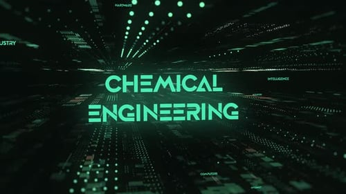 Dynamic Chemical Engineering Text Reveal with Futuristic Digital Background
