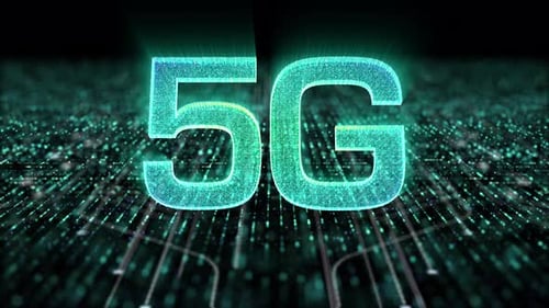 Futuristic 5G Digital Network Connection Title Loop Background