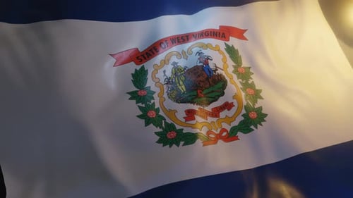 Realistic West Virginia State Flag Waving Loop