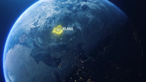 Earh Zoom In Space To Belarus Country Alpha Output