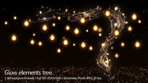 Growth Concept Tree with Glowing Light Bulbs Animation
