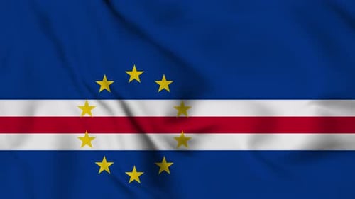 Cape Verde National Flag Waving Seamless Loop Animation