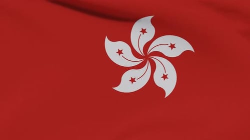 Realistic Waving Hong Kong Flag Animation