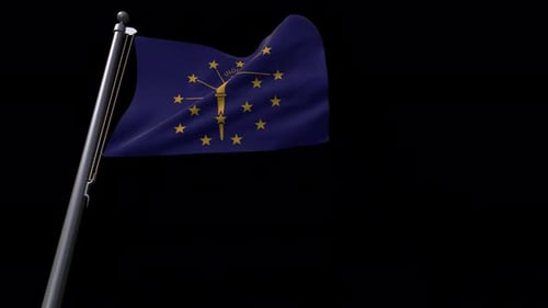 Indiana State Flag Waving Animation with Alpha Channel