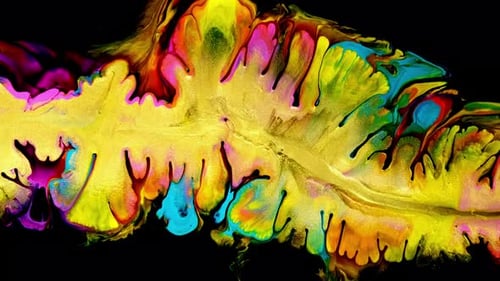 Abstract Ink Splash on Black Background