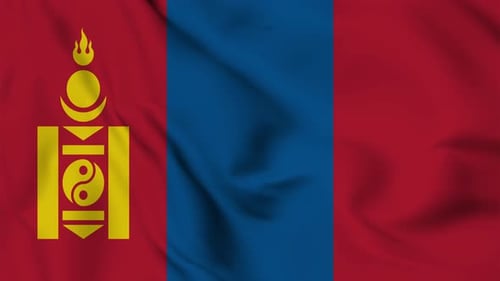 Waving Flag of Mongolia Seamless Loop Background Animation