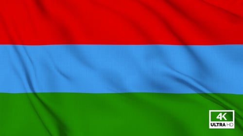 Waving Fabric Background Animation with Red Blue and Green Stripes