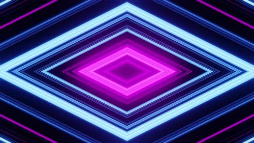 Fondo Vj Loop Of The Rhombus con franjas de neón azules y rosas para fiesta 4K