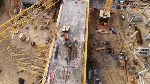 Aerial View of Construction Site