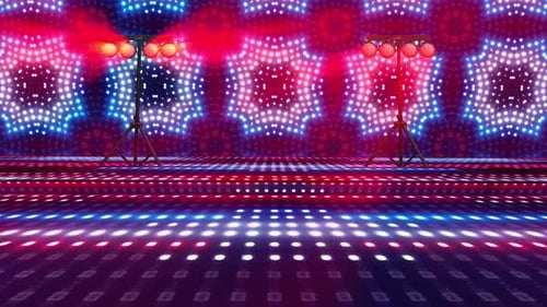 Dynamic Stage Lights Background with Pulsating LED Patterns