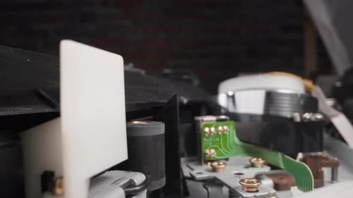 Turning Roller and Microchip Against Reading Head in Room