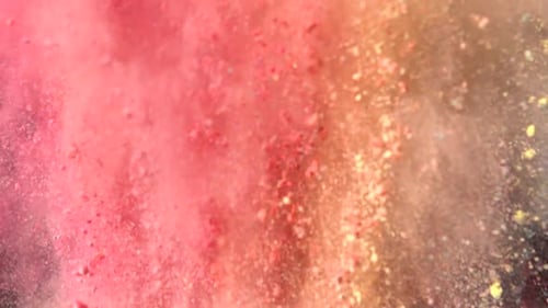 Bunte Pulverexplosion in Zeitlupe