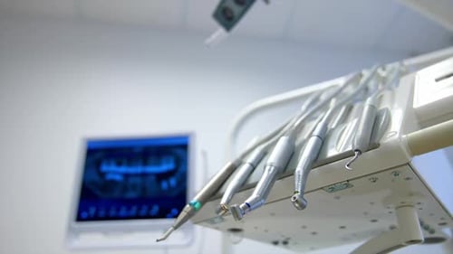 Modern dental office interior. Dentist office interior with modern special dentist equipment